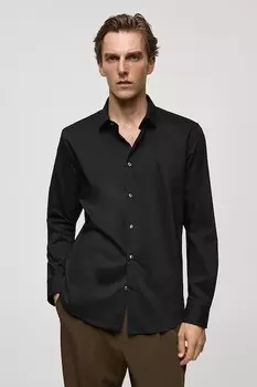 Игровая рубашка стандартного кроя Mango, черный