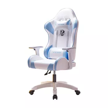 Игровое кресло Yipinhui DJ-05 New, сталь, воздушный стержень, белый/голубой