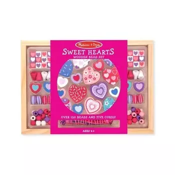 Игровой набор Melissa&Doug Деревянные бусины милые сердечки