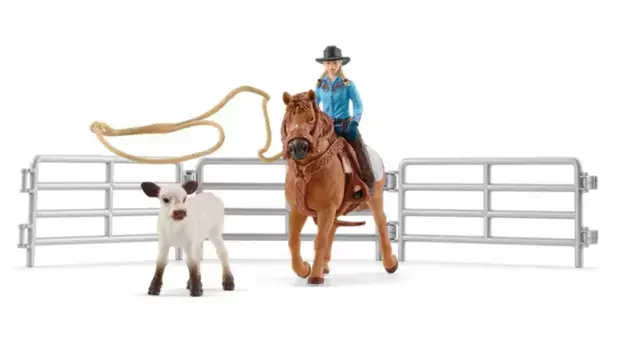 Игровой набор Schleich Farm World, Командный роупинг с ковбойшей
