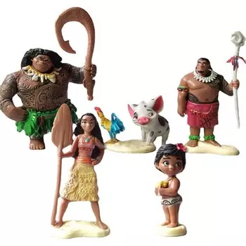 Игровой набор Sinley Декоративные фигурки Моаны, 6 штук