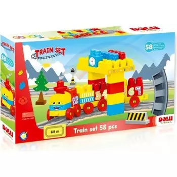 Игровой набор Woodhub Поезд и дорога, 58 предметов