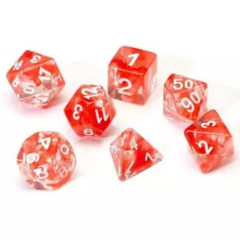 Игровые кубики Red Cloud Transparent Poly Set Sirius Dice