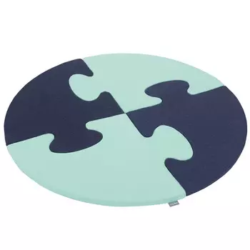 Игрушка-пазл KiddyMoon Foam Circle, темно-синий-мятный, 4 коврика