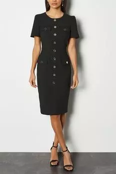 Индивидуальное платье-миди в практичном стиле Karen Millen, черный