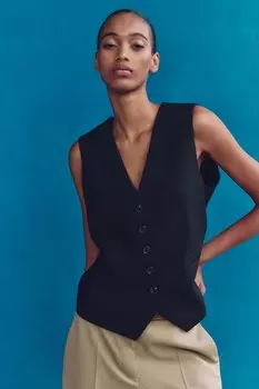 Индивидуальный жилет ZARA, темно-синий