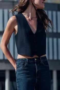 Индивидуальный жилет ZARA, темно-синий