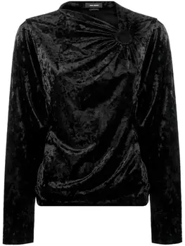 ISABEL MARANT бархатный топ с длинными рукавами, черный