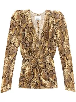 ISABEL MARANT блузка Marlin, коричневый
