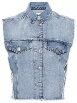ISABEL MARANT джинсовый жилет Tyra с бахромой, синий