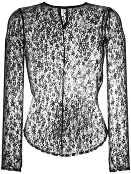 ISABEL MARANT кружевной топ с длинными рукавами, черный