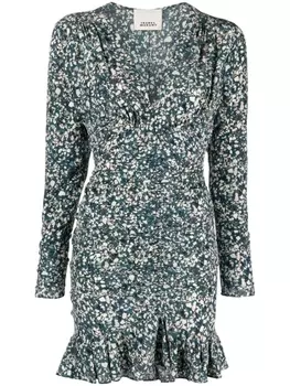ISABEL MARANT платье мини со сборками, синий