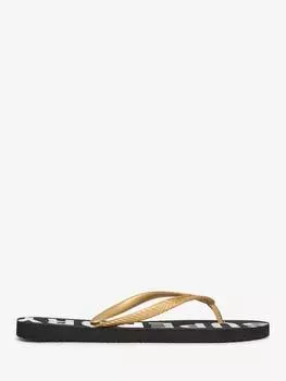 Используйте необходимые шлепанцы Superdry, цвет Black/Metallic Gold