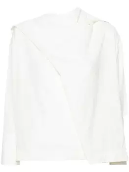 Issey Miyake блузка с драпировкой, белый