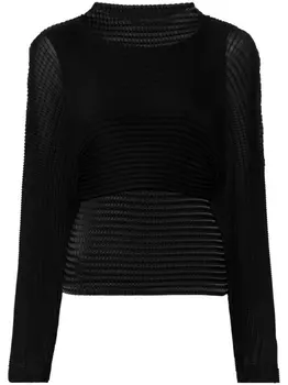 Issey Miyake layered pleated top, черный