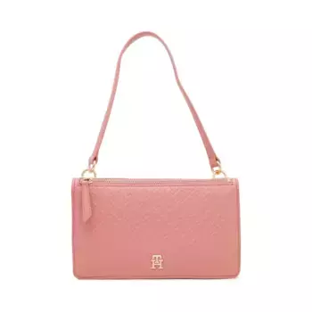 Изысканная однотонная сумка на плечо Tommy Hilfiger, розовый