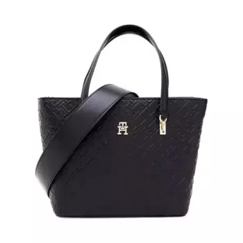 Изысканная однотонная сумка-тоут мини Tommy Hilfiger, черный