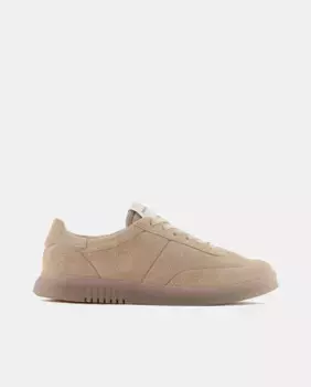 Изысканные мужские кроссовки из замши Emporio Armani, бежевый
