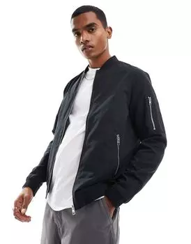 Jack & Jones Essentials — Черный бомбер