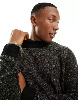 Jack & Jones — плотный черный меланжевый свитер