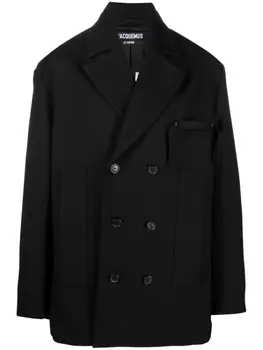 Jacquemus двубортное пальто, черный