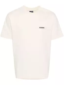 Jacquemus футболка Le Gros Grain с вышитым логотипом, нейтральный цвет