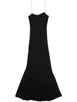 Jacquemus платье макси тонкой вязки, черный