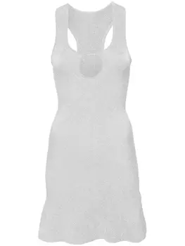 Jacquemus платье мини Bril с люрексом, серебристый