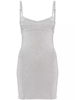 Jacquemus платье мини Fiesta с люрексом, серебристый