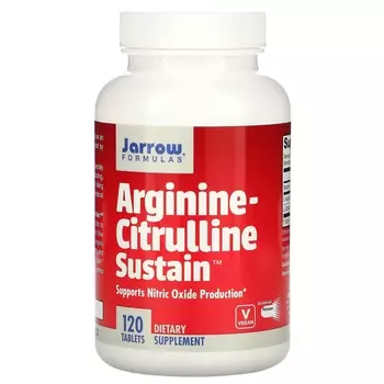 Jarrow Formulas Arginine-Citrulline Sustain аргинин и цитруллин, 120 таблеток