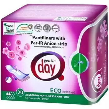 Экологические гигиенические прокладки с анионовой полоской, 20 шт. Gentle Day