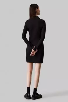 Эластичное платье Милано с логотипом Calvin Klein, черный