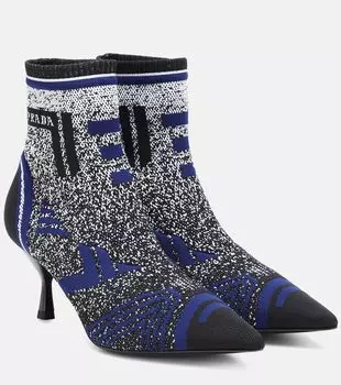 Эластичные ботинки до щиколотки Prada, Blue/Black