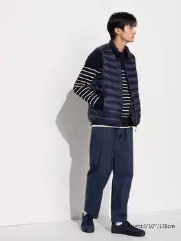 Эластичные брюки длиной до щиколотки Uniqlo, цвет 69 синий