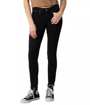 Эластичные джинсы скинни Silver Jeans Co. Suki со средней посадкой и потрепанным краем, черный