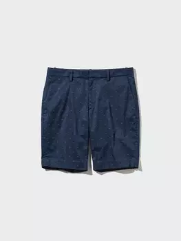 Эластичные шорты slim fit с принтом Uniqlo, синий