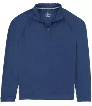Эластичный пуловер Southern Tide Cruiser Heather Solid Performance с молнией в четверть, синий