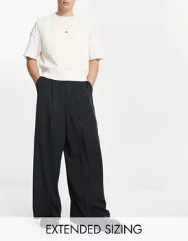 Элегантные черные широкие брюки ASOS DESIGN