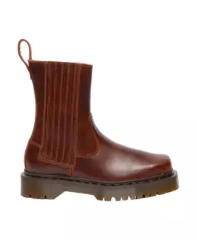 Элегантные кожаные ботильоны Dr. Martens, коричневый