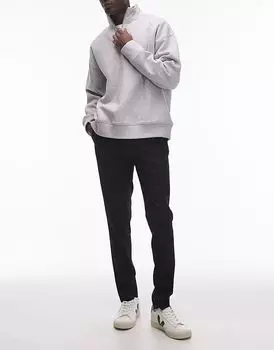Элегантные узкие брюки черного цвета Topman