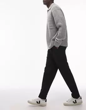 Элегантные зауженные брюки черного цвета Topman