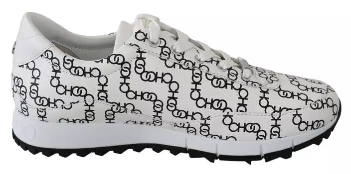 Элегантные женские кроссовки Jimmy Choo из однотонной кожи, черный/белый