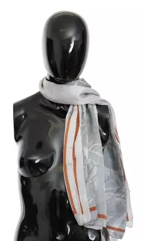 Элегантный шелковый цветочный шарф Costume National, серый
