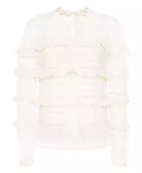 Элегантный топ с рюшами Twinset, бежевый