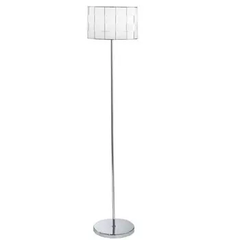 Элегантный торшер с плетеным абажуром Mate FABAS LUCE, серебро
