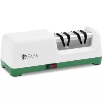 Электрическая алмазная точилка для ножей Royal Catering — 2 уровня — 20° — белая, белый