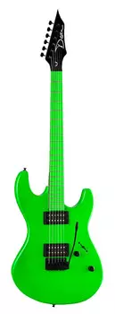 Электрогитара Dean Custom Zone Solid Body Electric Guitar, 2 Humbuckers Florescent Green ,CZONE NG