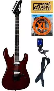 Электрогитара Dean Modern 24 Select Floyd Flame Top Trans Cherry Guitar, Bundle