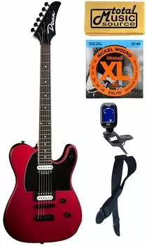 Электрогитара Dean Nash Vegas Select Flat Top Electric Guitar, Metallic Red Satin, Bundle