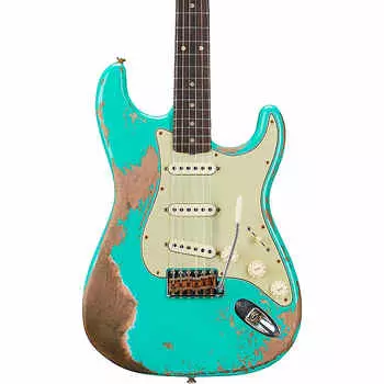 Электрогитара Fender Custom Shop Limited-Edition 60 Dual-Mag II Stratocaster Super Heavy Relic Rosewood Fingerboard Electric Guitar Aged Sea Foam Green